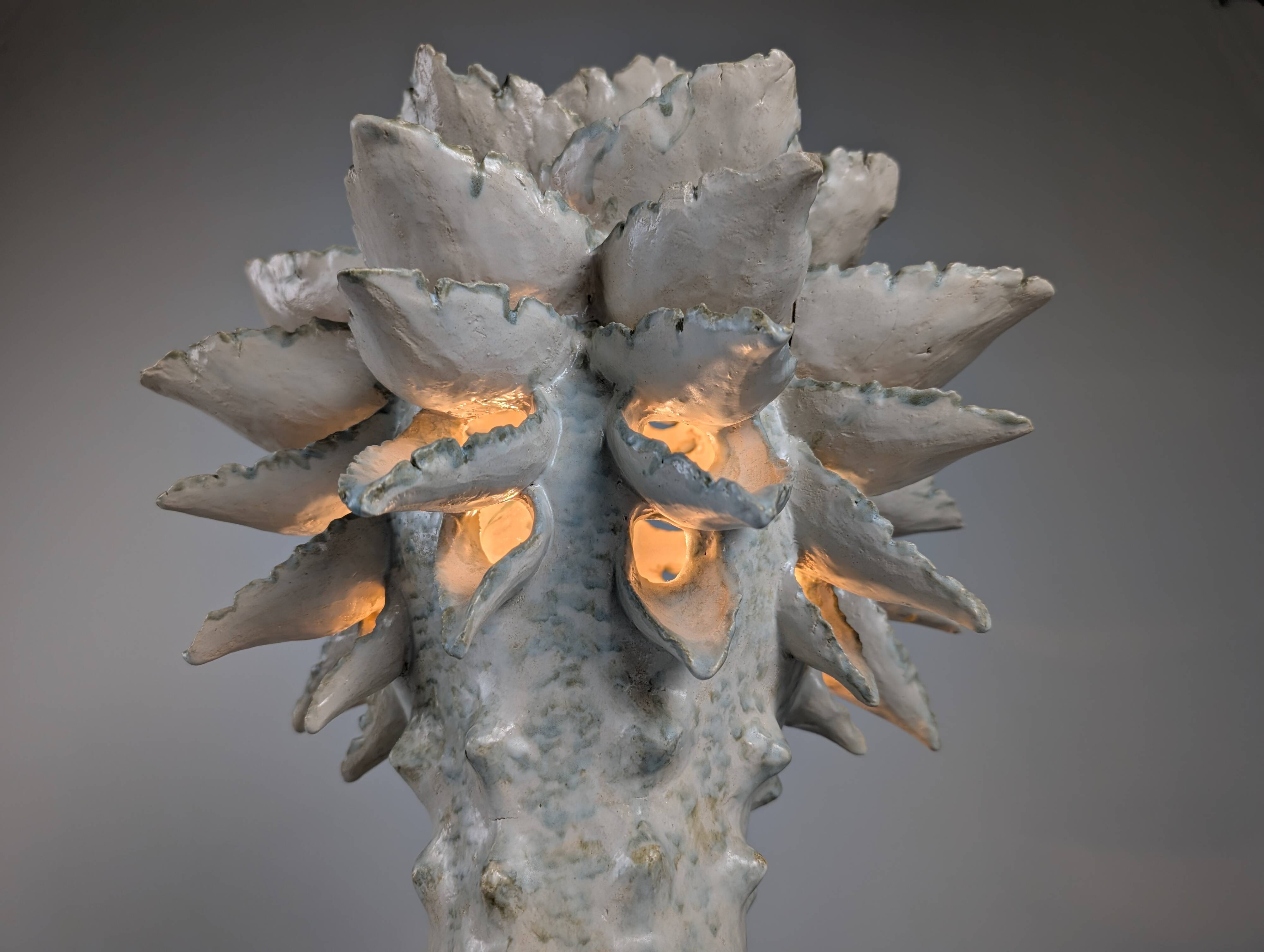 Glazed Ceramic Light Sculpture by Birthe Aksby, Denmark, 1970s