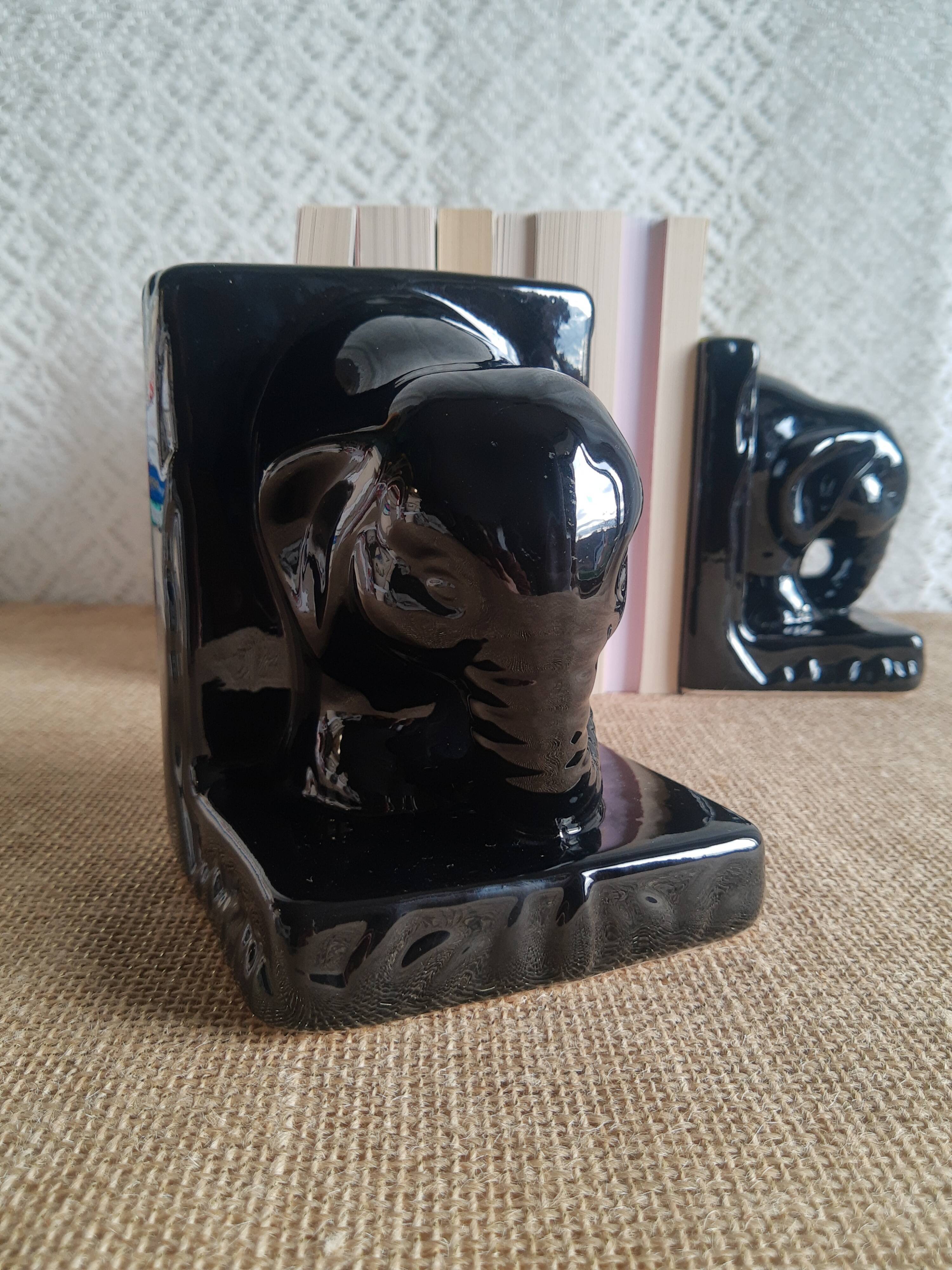 Pair of greenhouse books ceramic vintage elephant
