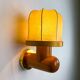 Italian "Cocoon" wall light, resin and pine wood, 1970s