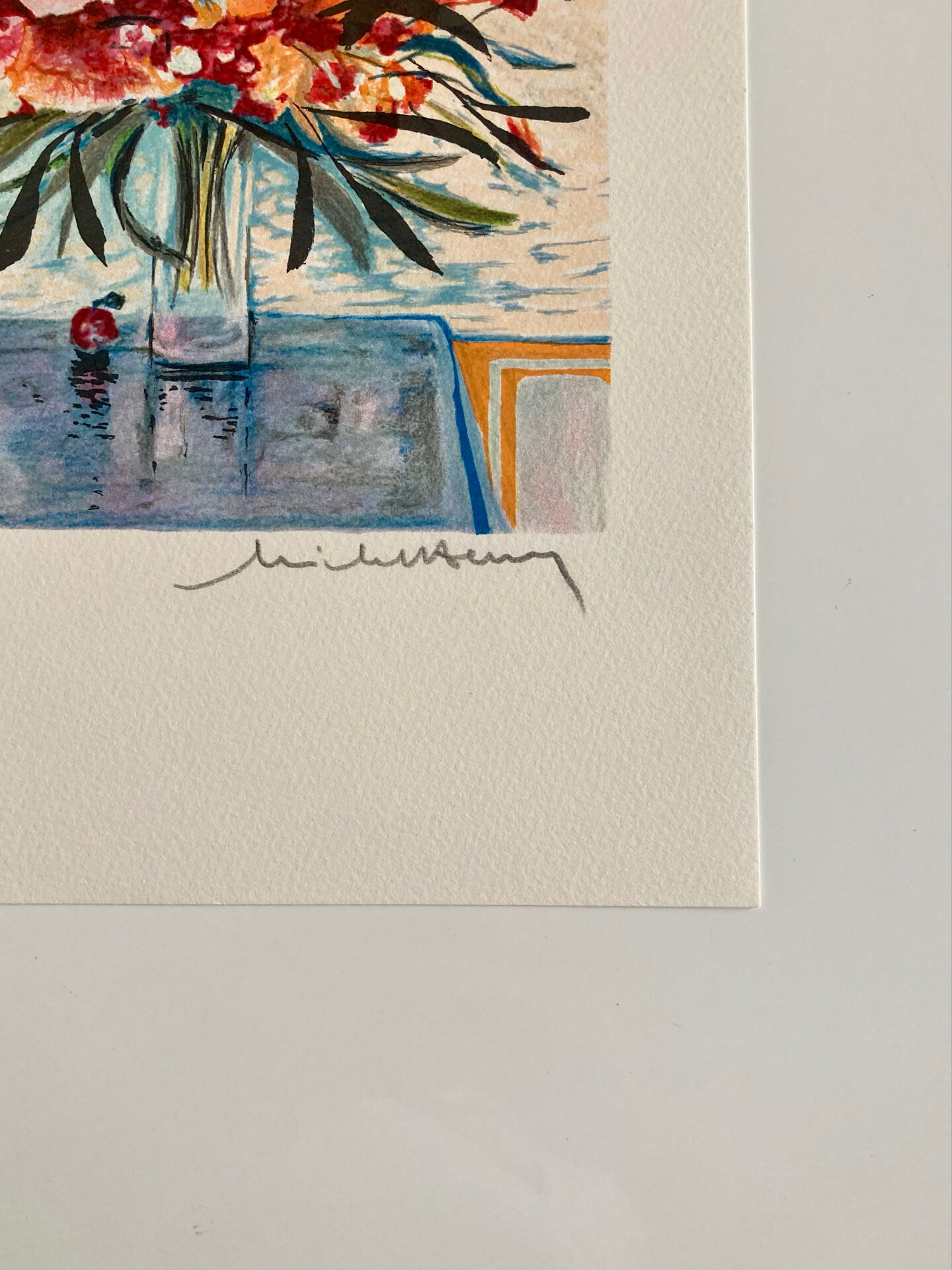 Lithograph (EA) signed by Michel Henry - Bouquet at the Window