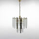 Lustre du milieu du siècle en laiton, verre et lucite, Autriche, années 1970