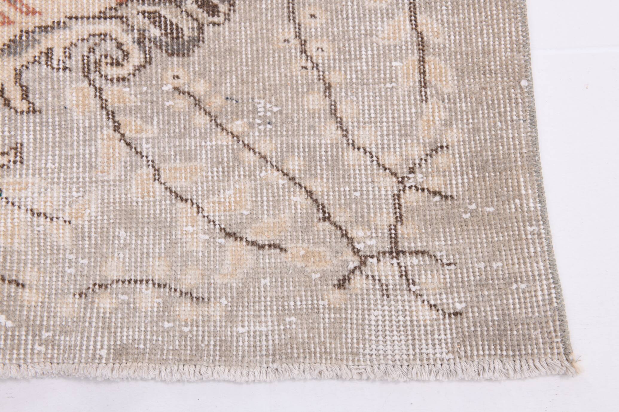 6x9 Ash Gray Handmade Wool Turkish Vintage Rug, 188x290Cm SK 5073