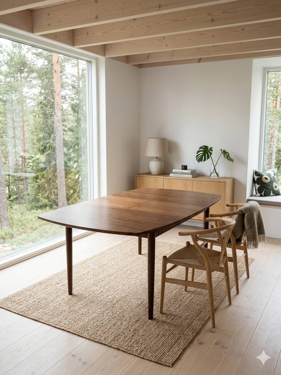 Scandinavian extendable teak table from the 1960s (butterfly extension)