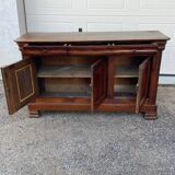 Walnut sideboard, Louis Philippe style, three doors, three shelves