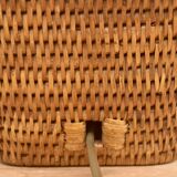 Vintage wicker and brass lamp base