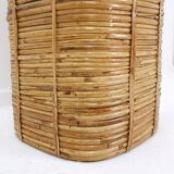 1970's Rattan and Brass Umbrella Stand