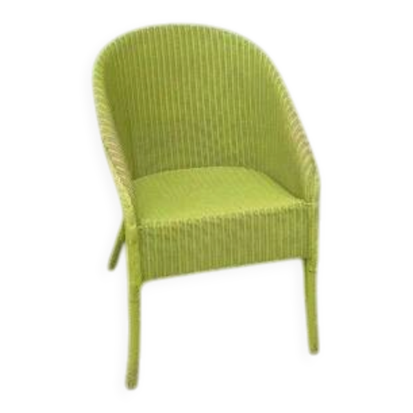 Fauteuil en osier vert anis
