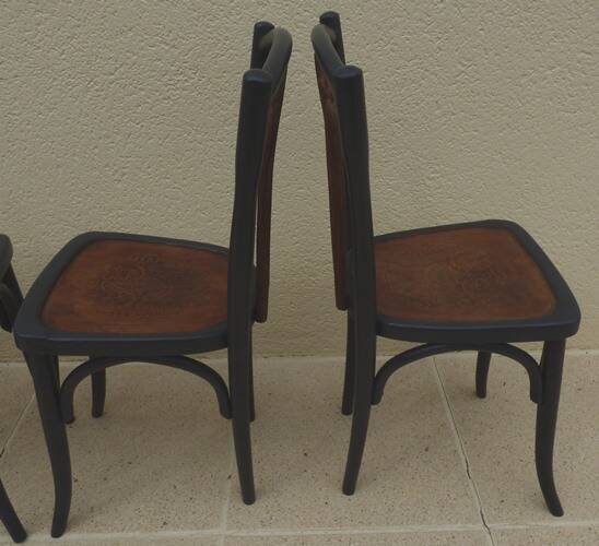 4 old Luterma bistro chairs with patterned seats – Completely refurbished