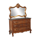 Commode ancienne style baroque en noyer, Italie, XXe siècle