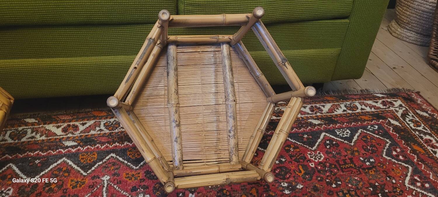 70's bamboo coffee tables