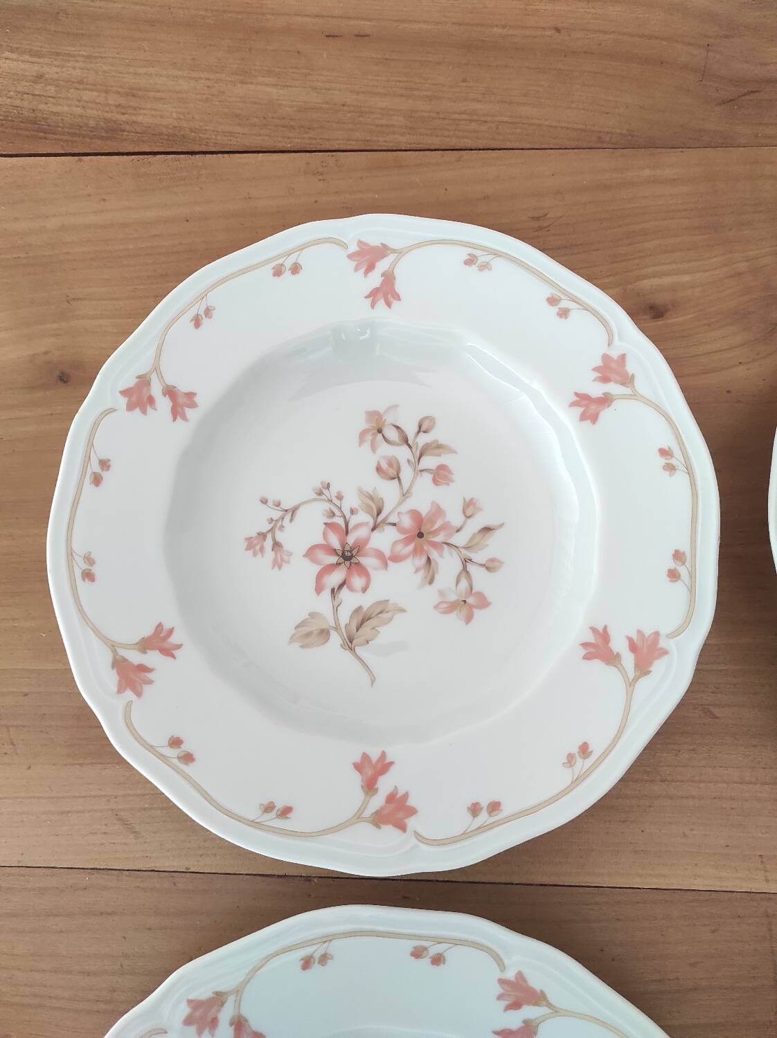 Set of 4 Limoges porcelain soup plates