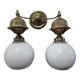 Antique double opaline wall light — Gilded brass — Belle Époque — 19th/20th century
