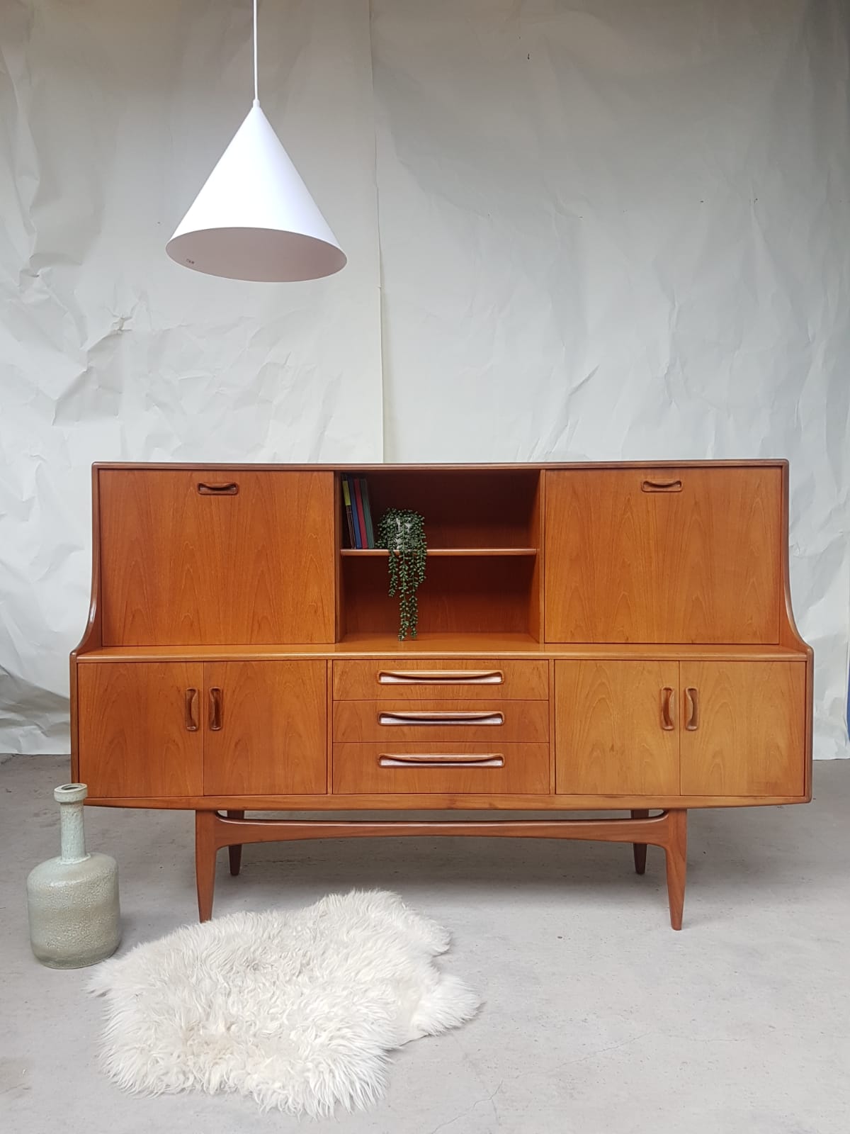 Vtg Mid Century G Plan Fresco Teak Highboard Sideboard Danish Design Retro 60s
