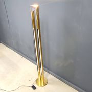 Vintage brass tube light floor lamp, 1980s