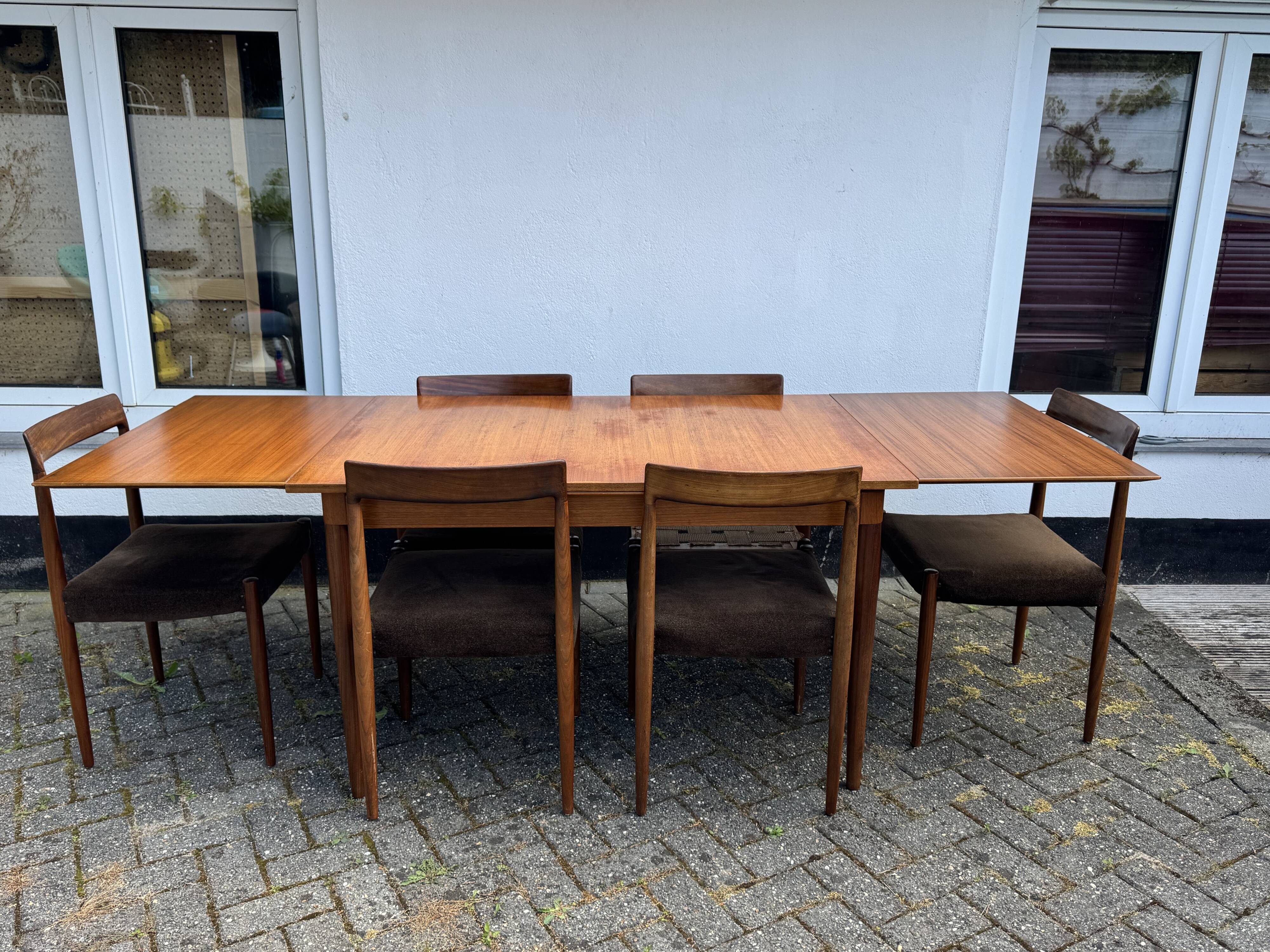 Ensemble de salle à manger vintage Lubke 8 pièces