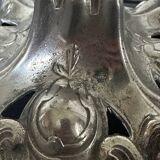 Silver metal candle holder