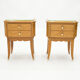 Pair of bedsides in sycamore brass mirror by Jean Pascaud 1940