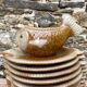 Fish plates, dish and sauce boat, Italian barbotine, 1970