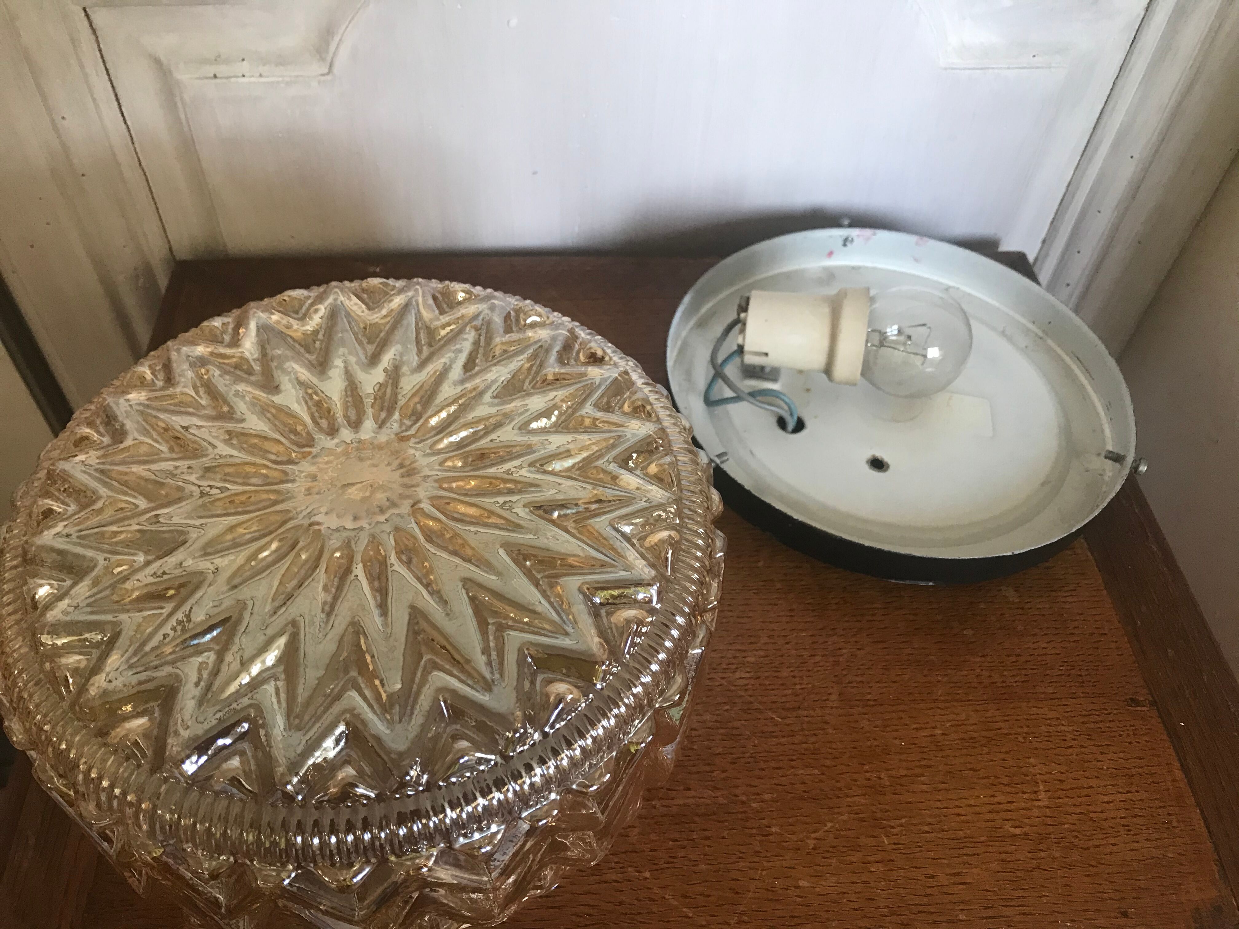 Vintage iridescent amber ceiling