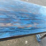 19th century farm table painted and patinated
