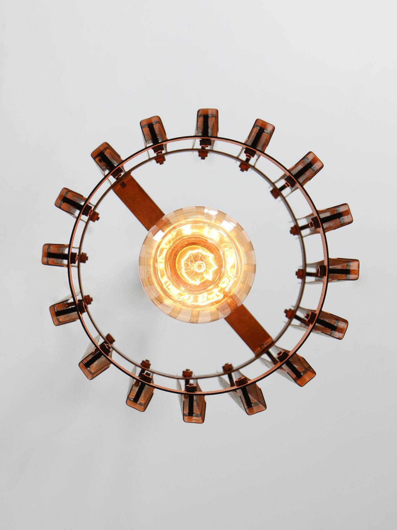 Vintage Italian Brass Cage Pendant Lamps, 1970s, set of 2