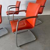 Set of 4 designer chairs by Erik Munnikhof for Leolux in chrome.