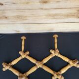 Antique extendable wall coat rack, accordion, 9 hooks.