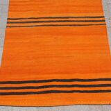 Orange handmade small rugs