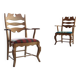 Vintage Brutalist Oak Razorblade Red Striped Armchair by H. Kjærnulf, 1960s