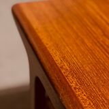 Teak Coffee table by with a rattan rack