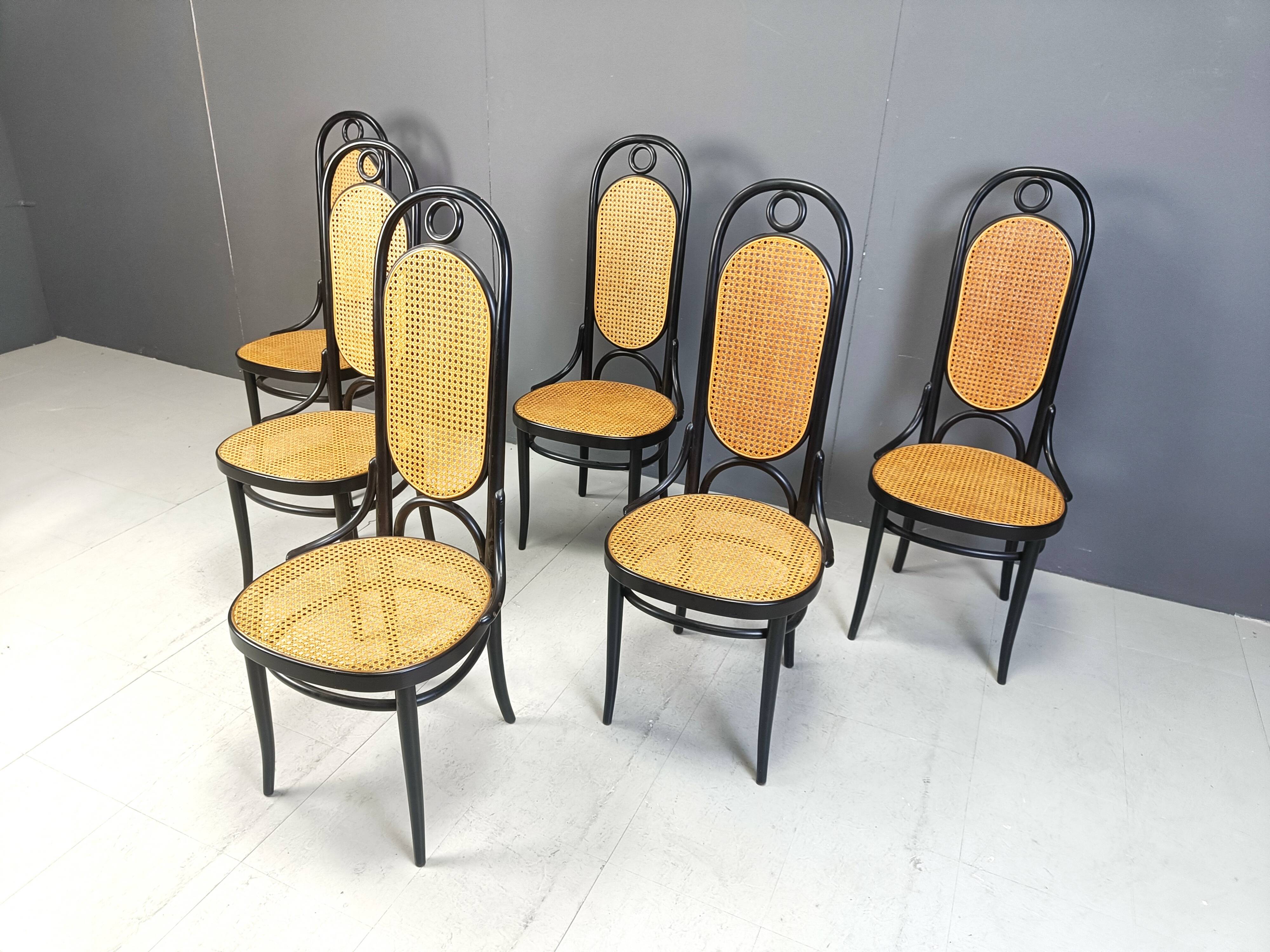 Thonet No. 207 “Long John” Dining Chairs, Set of 6, 1981