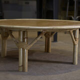 Round rattan coffee table 1960