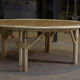 Table basse ronde en rotin 1960