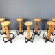 Mid century brutalist bar stools, 1960s - set of 7