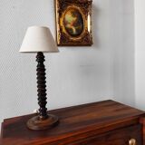 Vintage French lamp 1950/60 in turned wood