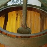 Suspension ancienne fer forgé globe orange