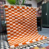 Orangka checkered rug 170x125cm