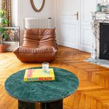 Table basse ronde en marbre émeraude