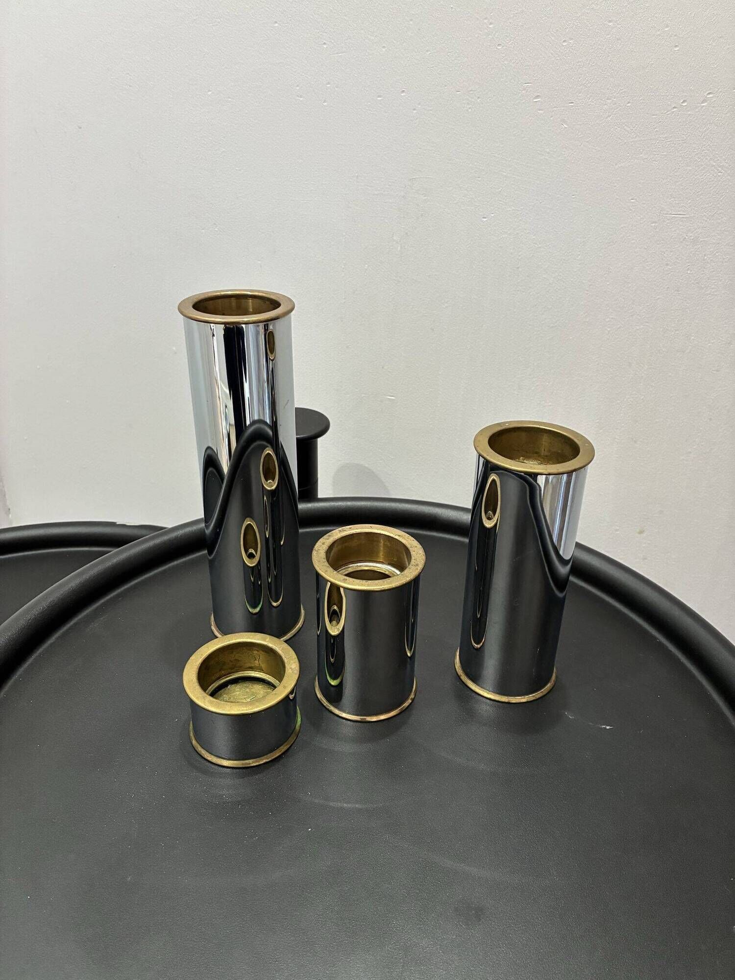 Set of 4 Cylinder 2000 candle holders by Staffan Engelsson, 1970s