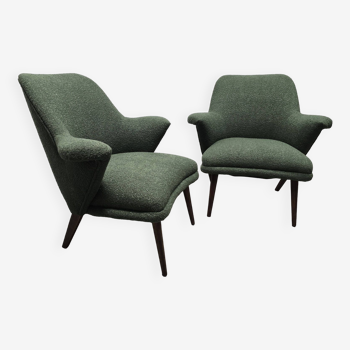 Mid century boucle armchairs