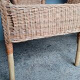 Pair of vintage rattan armchairs