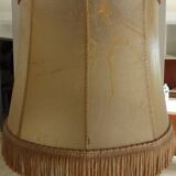 Cherry wood lamp and its leather shade