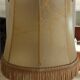 Cherry wood lamp and its leather shade