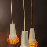 Metal and murano glass pendant light