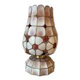 Vintage shell and brass lamp