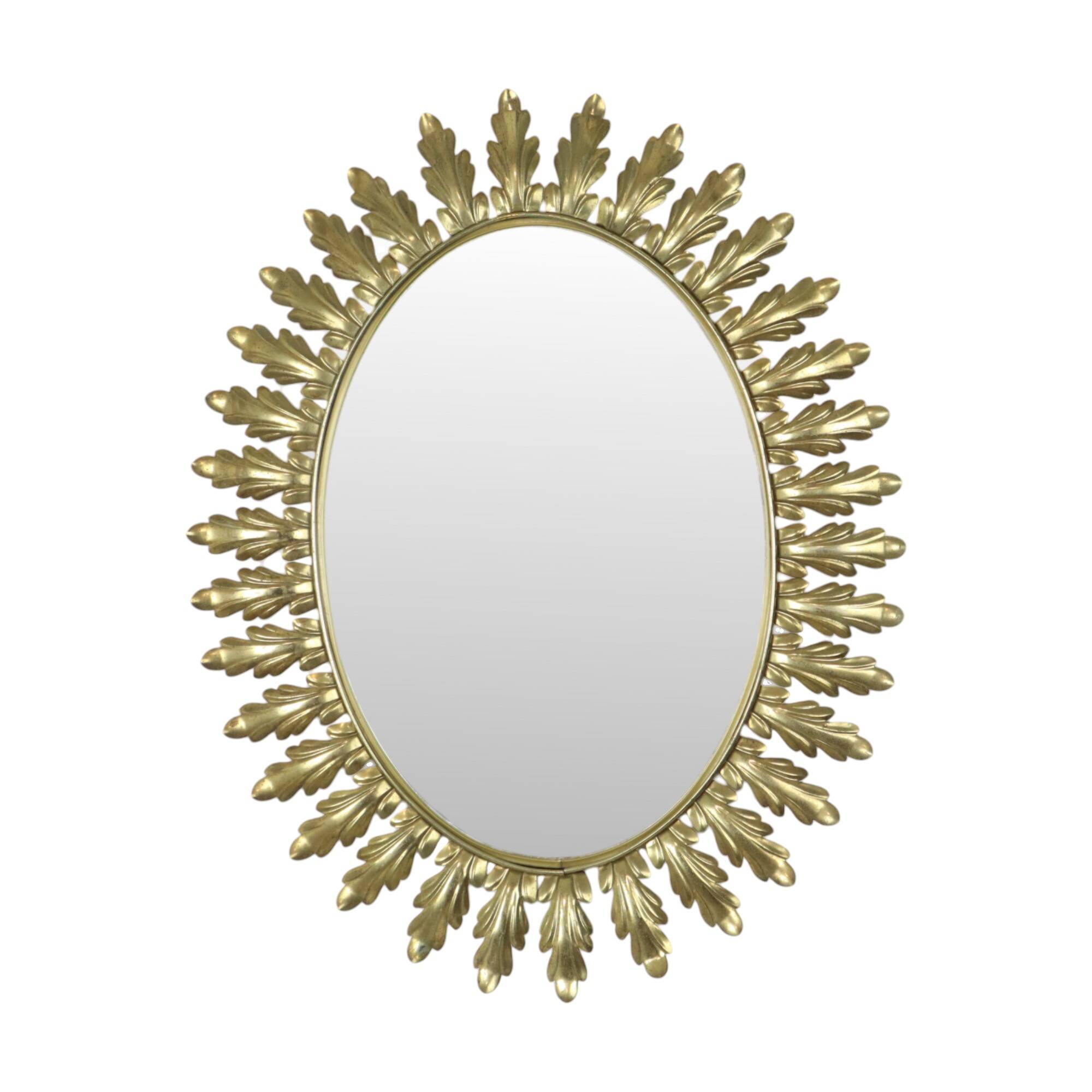 Vintage Deknudt Sun Mirror Sunburst Gold Acanthus Sixties