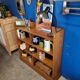 Large shelf, vintage solid oak bookcase from the 60s