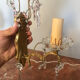 Pair of glass wall sconces with crystal drops