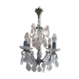 Lustre en bronze et pampilles