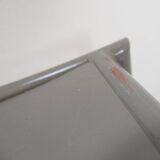 Set of 4 gray metal chairs in the style of Starck's "Von Vogelsans" model